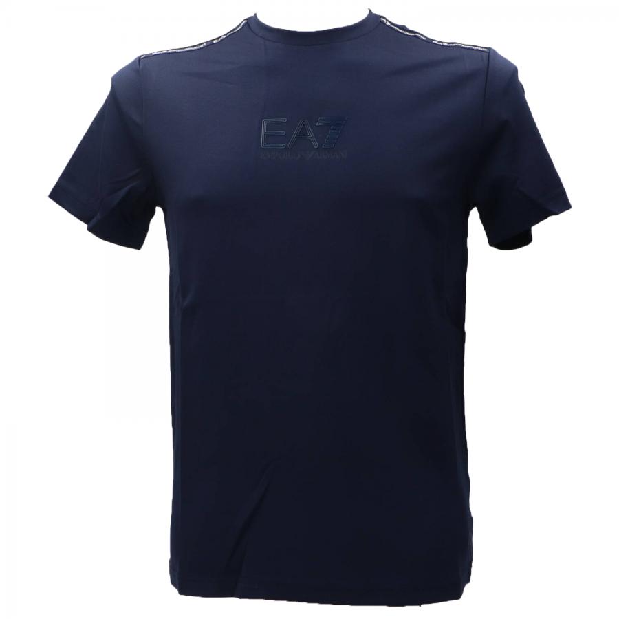 Tシャツ・カットソー EMPORIO ARMANI Men T-shirt Blue EM000780AF12926 UB118 ASV Jersey T-shirt with rubberised logo | Emporio Armani