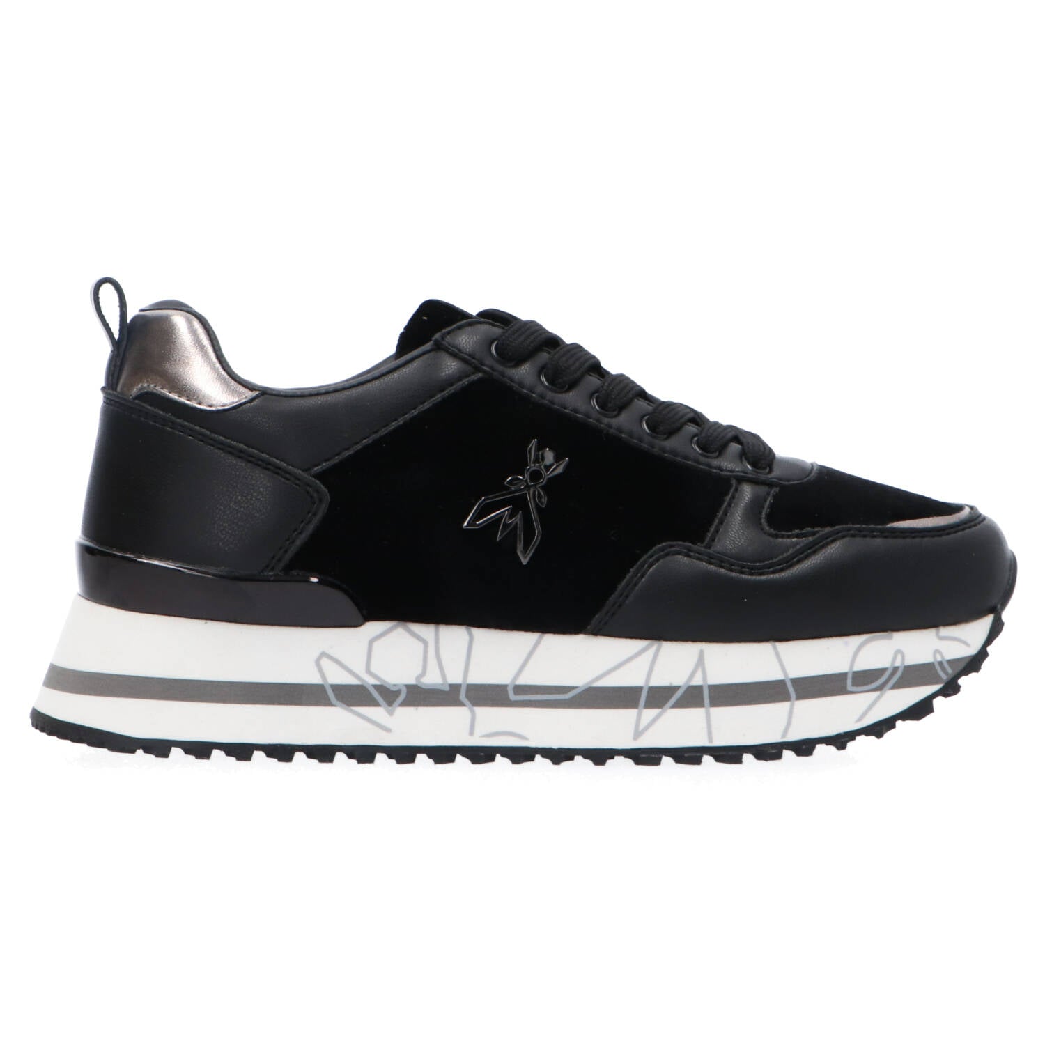 Patrizia Pepe Girl Sneakers Sneakers Ecoleather tessuto PPJ859 Nero