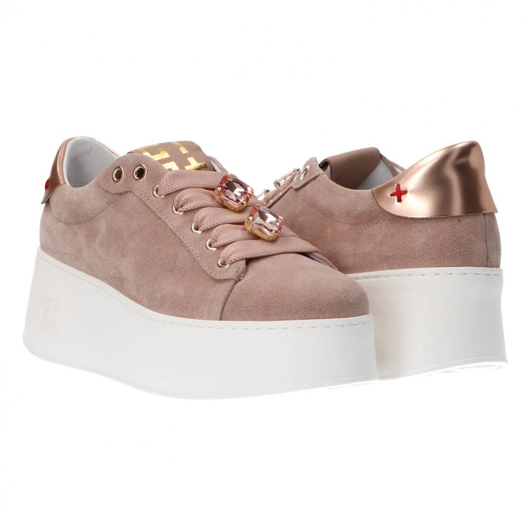 Platform jewels rosa Rosa suede 3