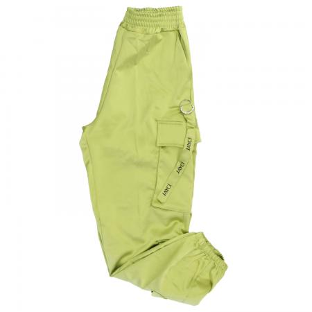 Pantaloni Donna CARGO RASO 91363 Verde