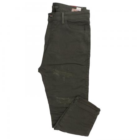 Pantaloni Uomo 5 TASCHE DESTROYED P17 Verde