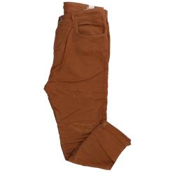 Over D Pantaloni Pantaloni 5 TASCHE DESTROYED P17 Cuoio