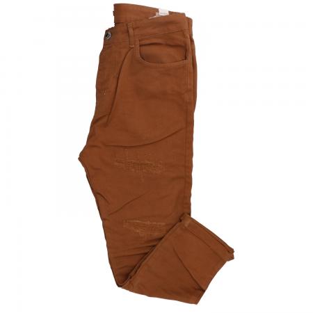 Pantaloni Uomo 5 TASCHE DESTROYED P17 Cuoio