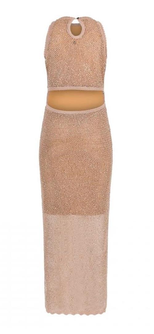 MESH STITCH LANA DRESS Beige 2