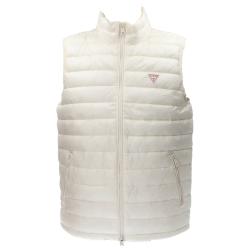 Guess Smanicato Smanicato GJ HODED PUFFER VEST Bianco Panna