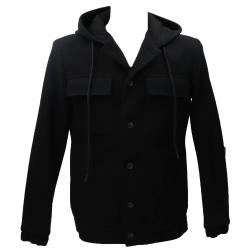Over D Cappotti Cappotti GIUBBOTTO CAPPUCCIO J48 Nero