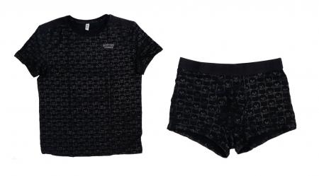 Intimo Uomo V1A2102 TEE+BOXER Nero