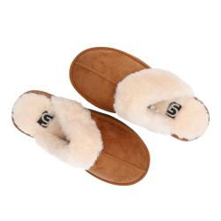 Mocassini GQ06 suede ecopelliccia Cuoio