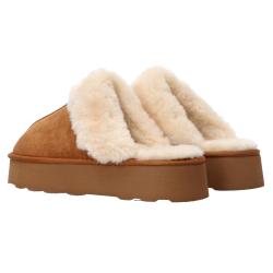 Mocassini GQ06 suede ecopelliccia Cuoio