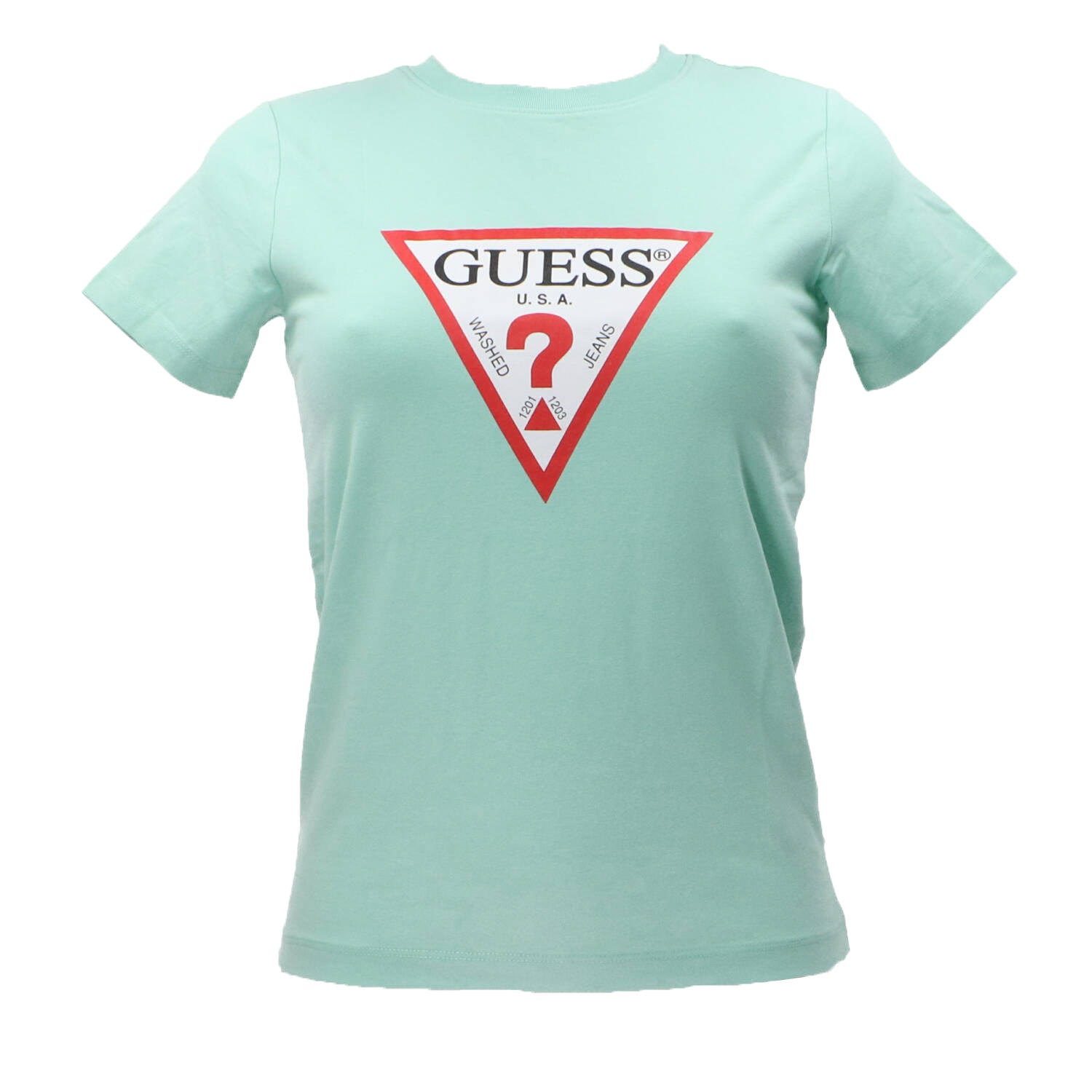 Guess T-shirt T-shirt SS CN ORIGINAL TEE Verde Acqua