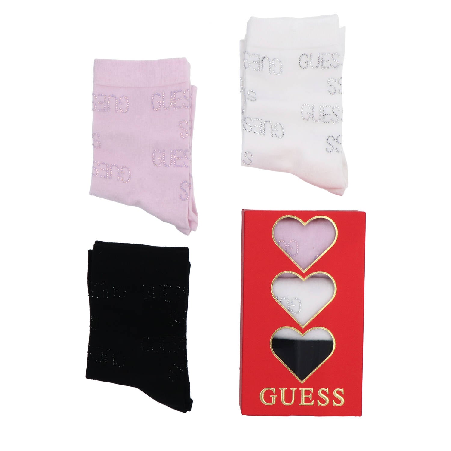 Guess Calze Calze 3 PACK ALLOVER GUESS RHINESTON Multicolore