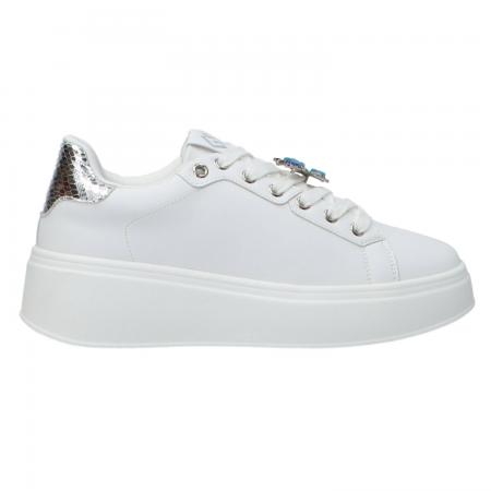 Sneakers Donna GB916 charm logo Argento