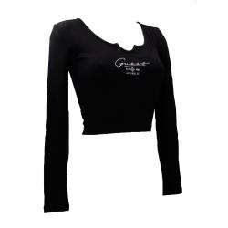 T-shirt SUZANNE RIB ACTIVE LS TEE Nero