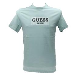 Guess T-shirt T-shirt SS CN BOX TEE Verde menta