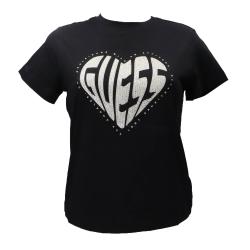 Guess T-shirt T-shirt Julia rhinestone ss Nere