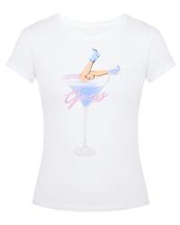 Guess T-shirt T-shirt SS TINI BOOTS R5 TEE Bianco
