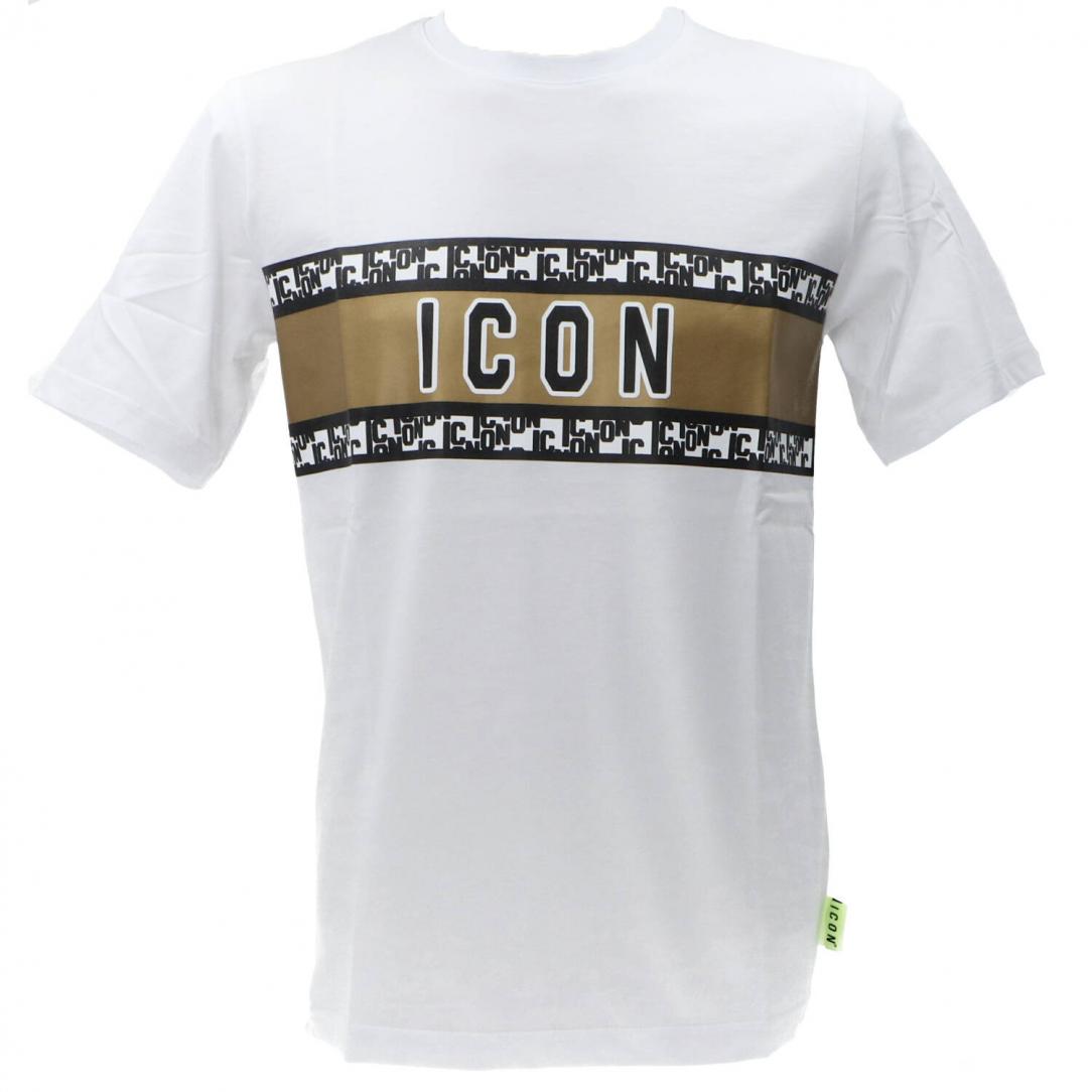 T-SHIRT C/FASCIA STAMPATA Bianco Oro T-SHIRT C/FASCIA STAMPATA Bianco Oro 1