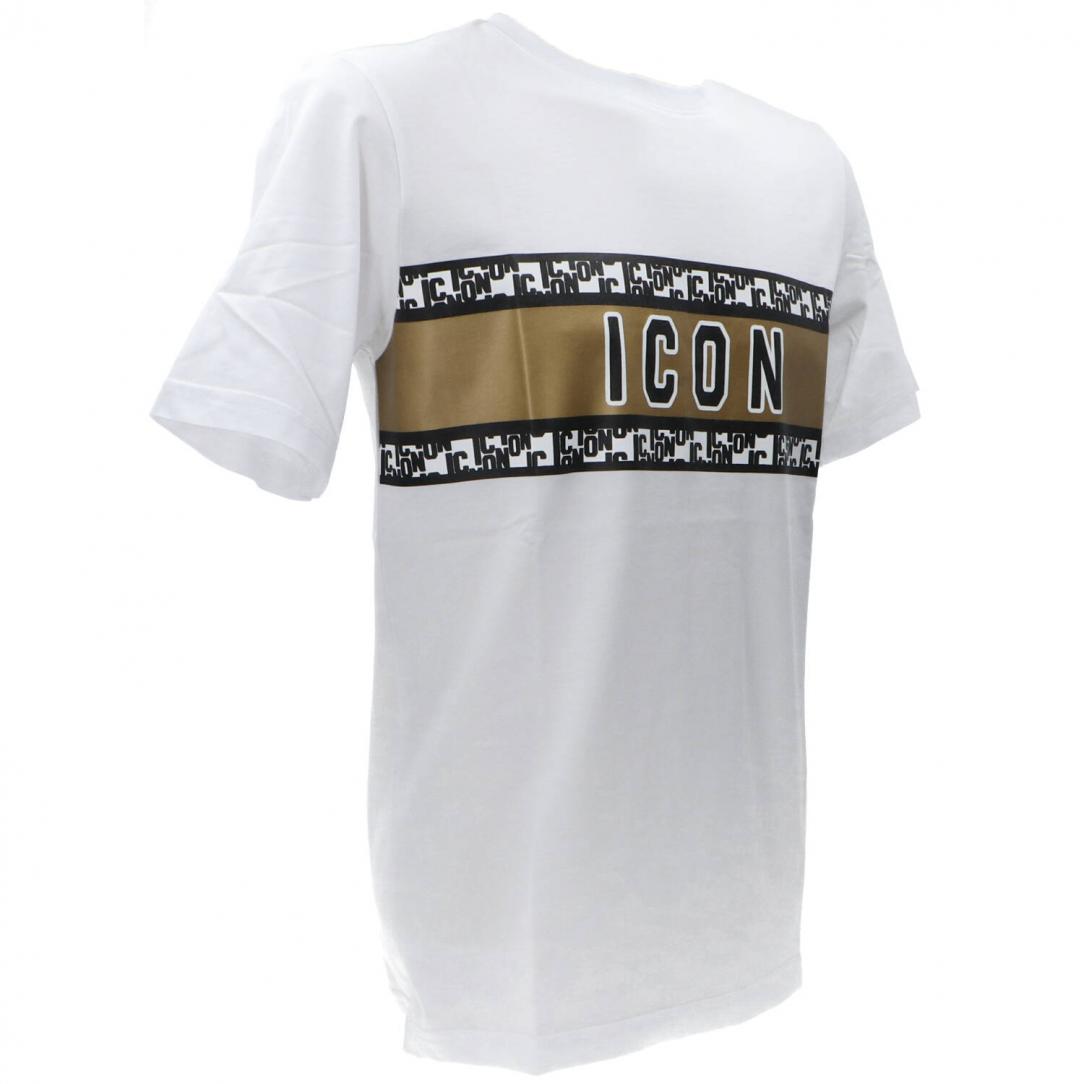 T-SHIRT C/FASCIA STAMPATA Bianco Oro T-SHIRT C/FASCIA STAMPATA Bianco Oro 2