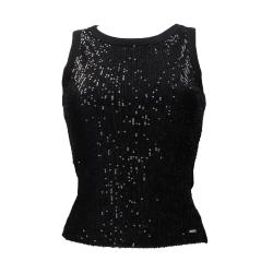 Guess Canotte Canotte ALEXIA SEQUINS TANK TOP Nero