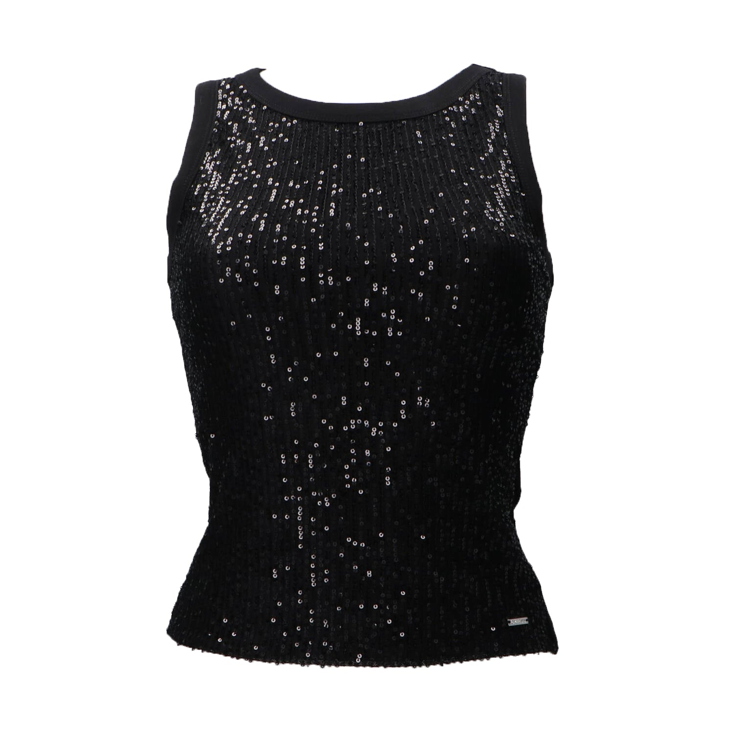 Guess Canotte Canotte ALEXIA SEQUINS TANK TOP Nero