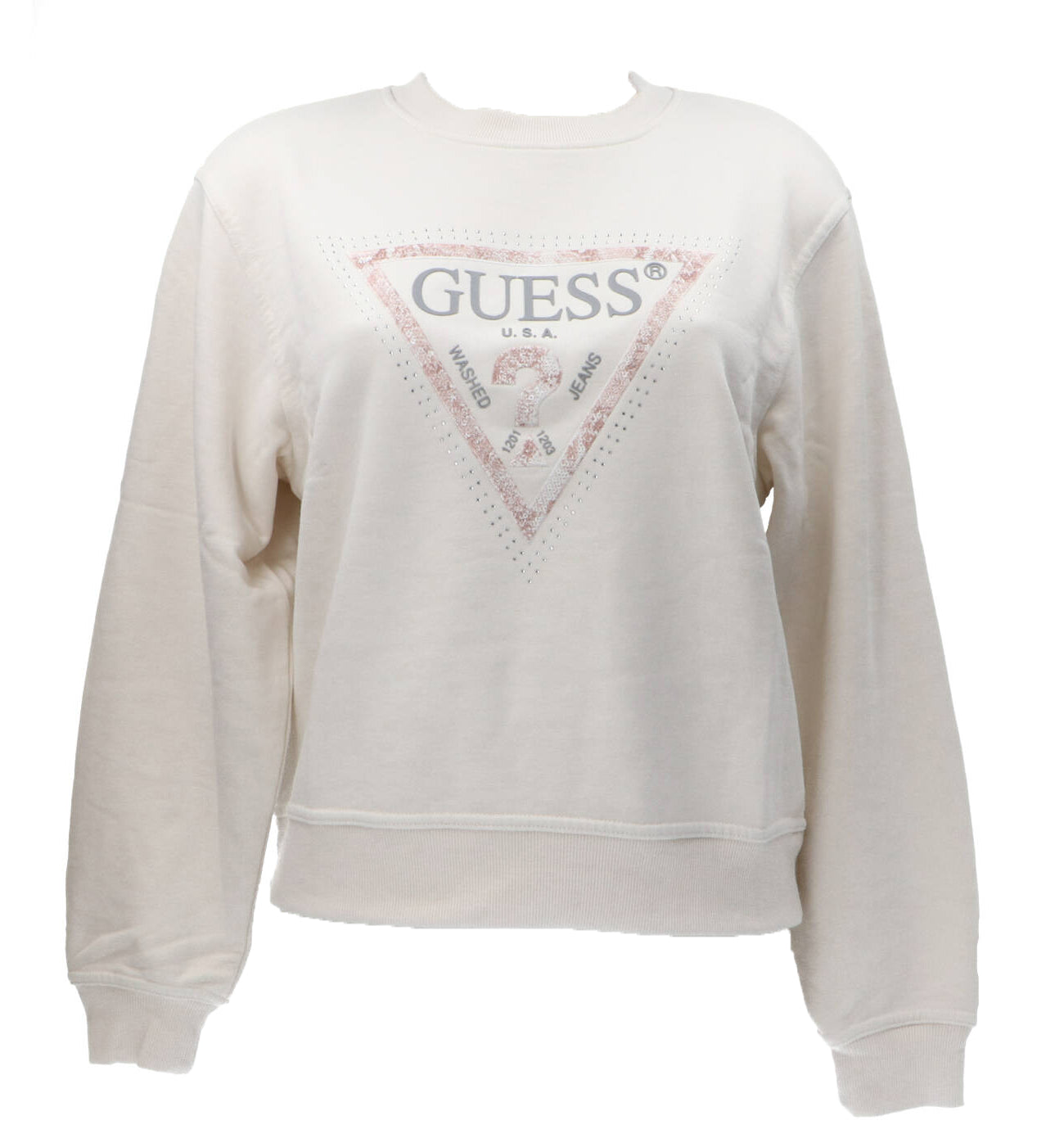 Guess Felpe Felpe CN PYTHON TRIANGLE LOGO FLECEE Off White