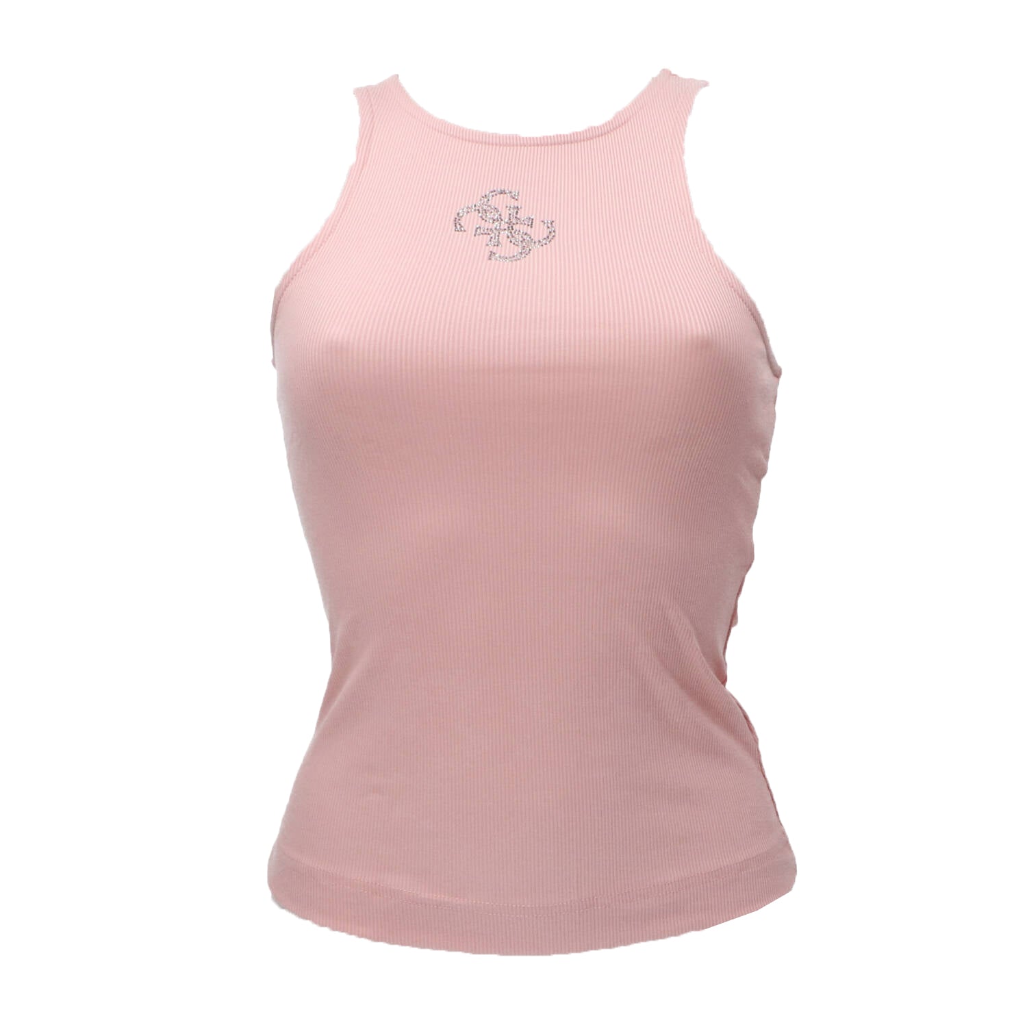 Guess Canotte Canotte NEW SL ROUND NK GUENDALINA TOP Rosa