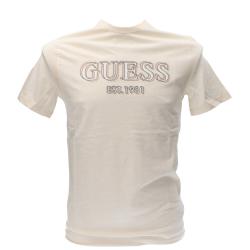 Guess T-shirt T-shirt SS CN GUESS LOGO TEE Beige Panna
