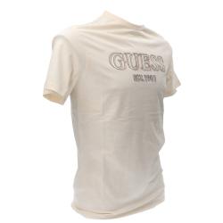 T-shirt SS CN GUESS LOGO TEE Beige Panna