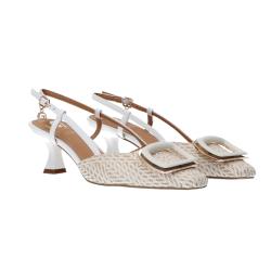 Decolletes GP827 intreccio bicolore Bianche
