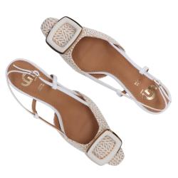 Decolletes GP827 intreccio bicolore Bianche