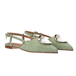 Decolletes GD215-1 rasoterra intreccio Verde