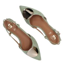 Decolletes GD215-1 rasoterra intreccio Verde