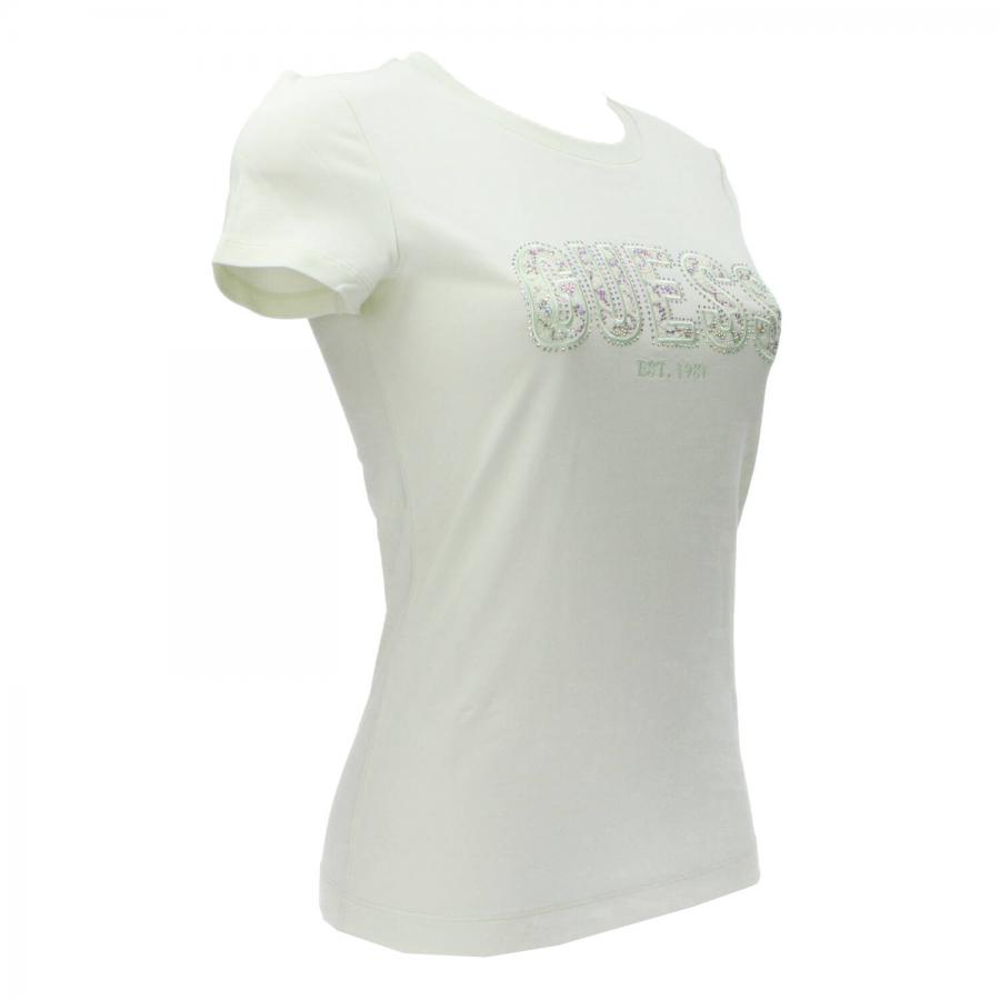 Guess T-shirt CN SS LOGO LACE TEE Verde Chiaro