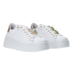 Sneakers Charm logo multicolor Bianco