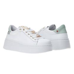 Sneakers Charm logo multicolor Verde Acqua