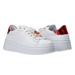 Sneakers Charm logo multicolor Rosso