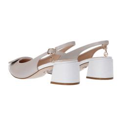 Decolletes GD269 placca bicolore Beige