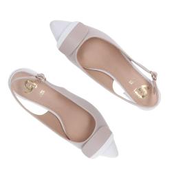 Decolletes GD269 placca bicolore Beige