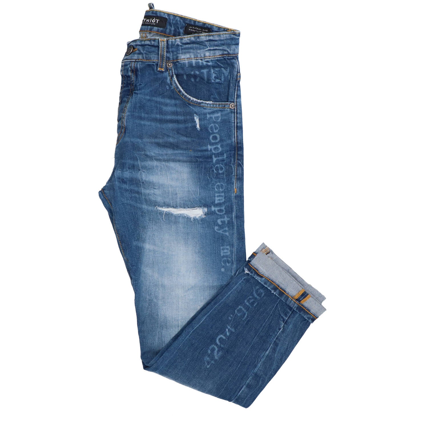 Patriòt Jeans Jeans CARROT FIT SCRITTE LASER M62 Denim