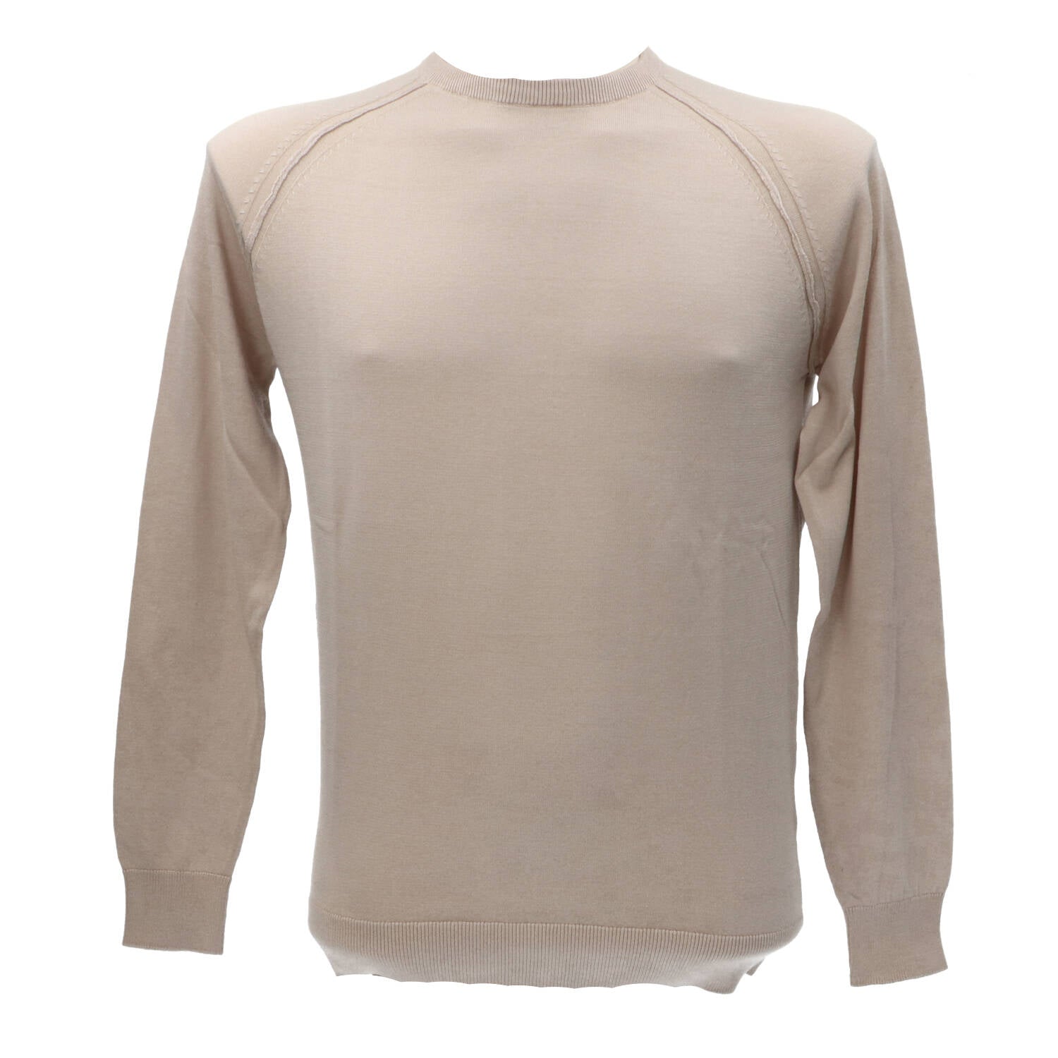 Over D Maglioni Maglioni PULLOVER PARICOLLO RAGLAN M07 Beige