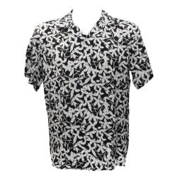 Over D Camicia Camicia CAMICIA BOWLING FANCY Nero Bianco