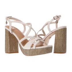 Sandali GD87 intreccio ecopelle Beige