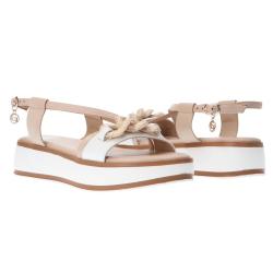 Sandali GH76 intreccio ecopelle Bianco