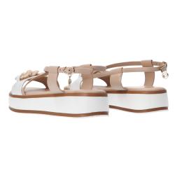 Sandali GH76 intreccio ecopelle Bianco