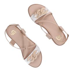 Sandali GH76 intreccio ecopelle Bianco