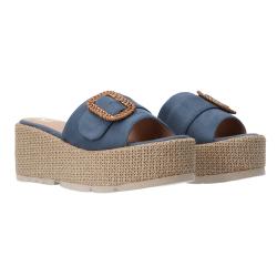 Sandali GK179 simil nabuk Blu