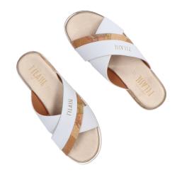 Sandali Leather&geo Bianco