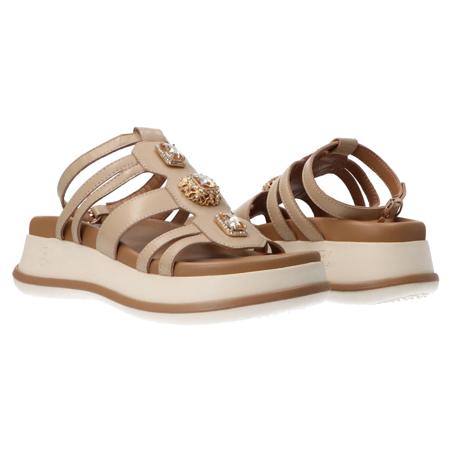 Gio Più Sandali Sandali Sandal combi jewel Beige