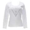 Guess T-shirt T-shirt LS CN SHINY TRIANGLE TEE Bianco - Foto 1