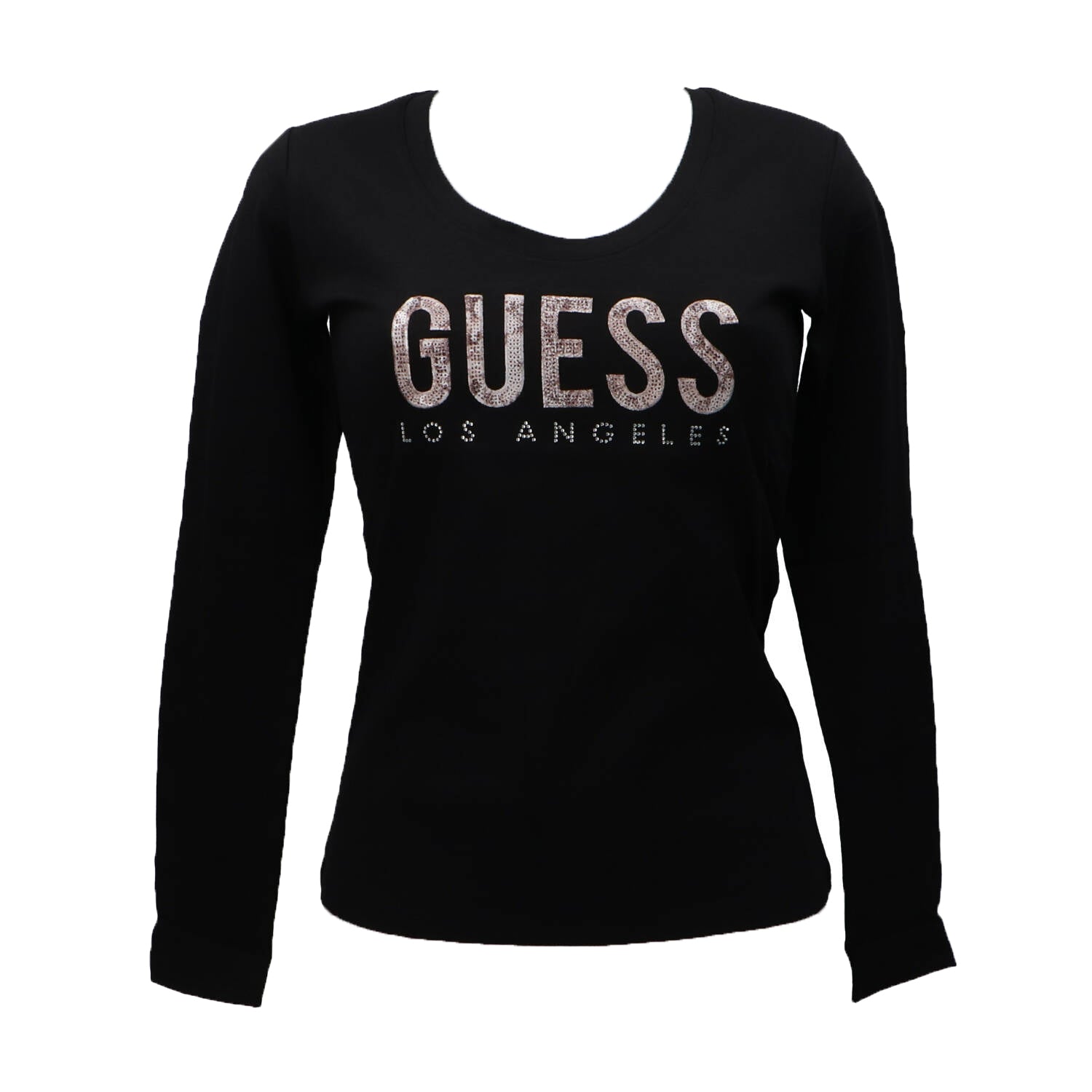 Guess T-shirt T-shirt LS CN PYTHON LOGO TEE Nero